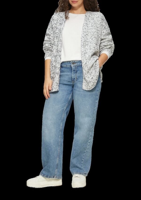 Melierter Cardigan mit weiten Ärmeln im Relaxed Fit