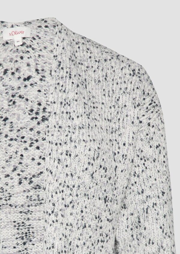 Melierter Cardigan mit weiten Ärmeln im Relaxed Fit