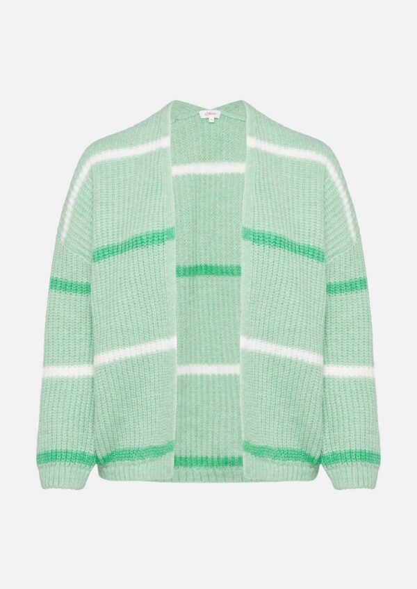 Gestreifter Cardigan mit überschnittenen Schultern