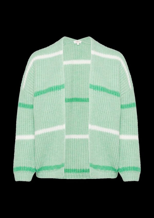 Gestreifter Cardigan mit überschnittenen Schultern