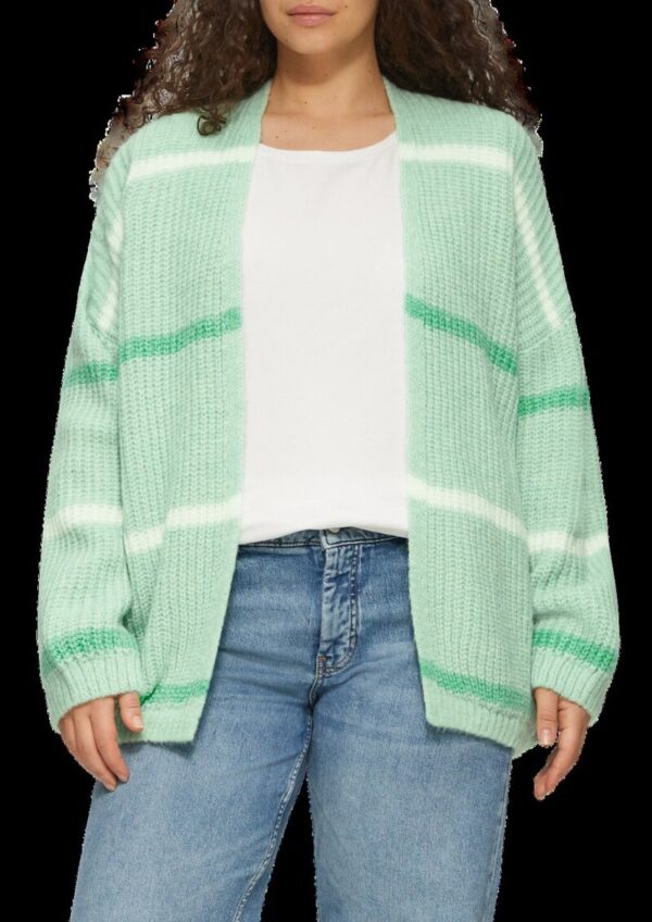 Gestreifter Cardigan mit überschnittenen Schultern