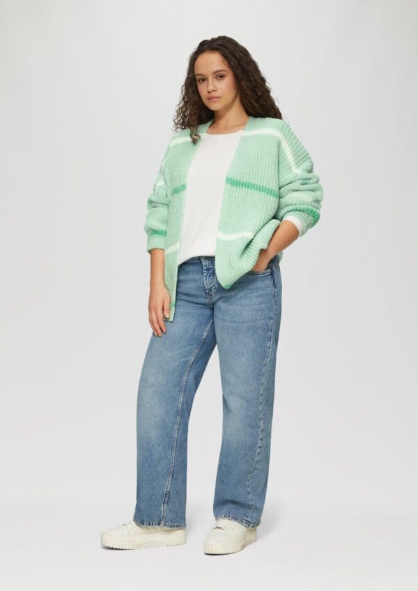 Gestreifter Cardigan mit überschnittenen Schultern