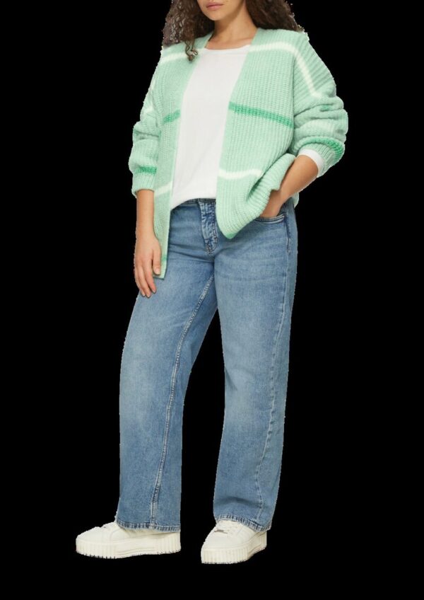 Gestreifter Cardigan mit überschnittenen Schultern