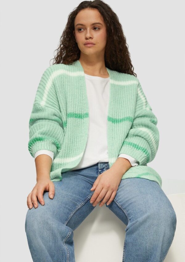 Gestreifter Cardigan mit überschnittenen Schultern