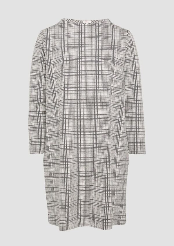 Gemustertes Sweat-Kleid mit Turtleneck