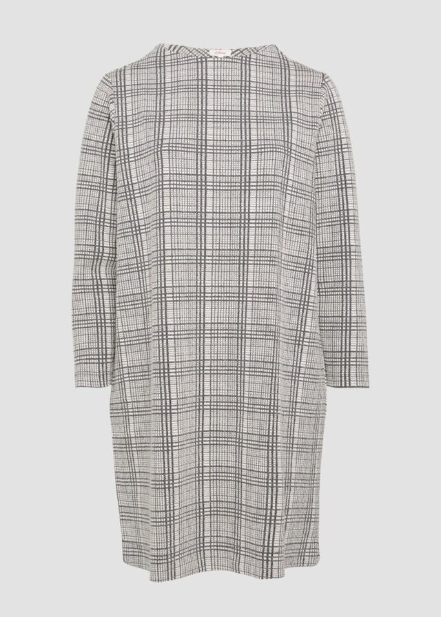 Gemustertes Sweat-Kleid mit Turtleneck