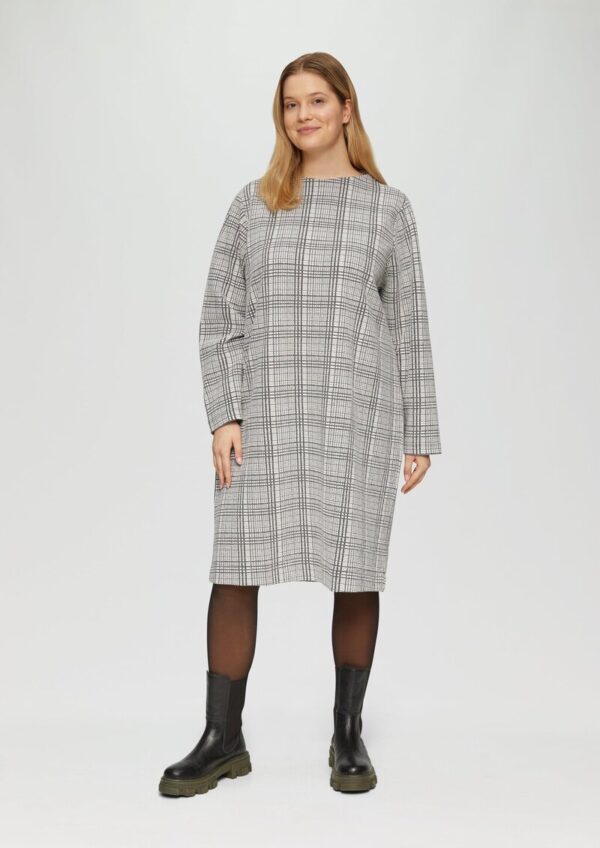 Gemustertes Sweat-Kleid mit Turtleneck