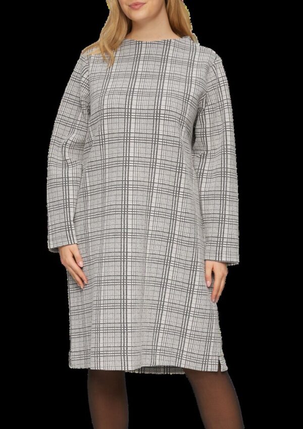 Gemustertes Sweat-Kleid mit Turtleneck