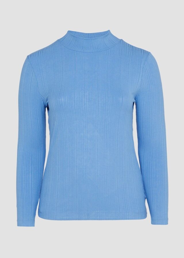 Rippshirt im Slim Fit aus Viskosemix