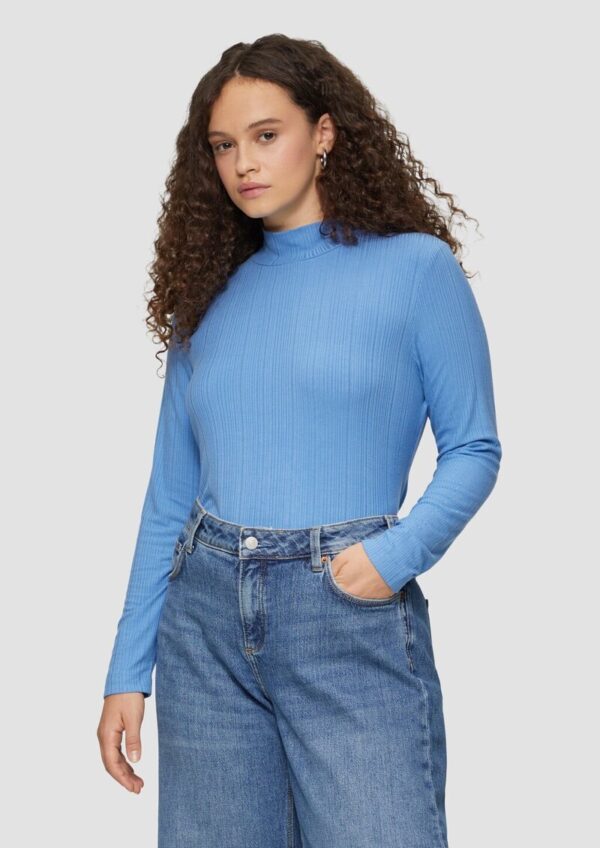 Rippshirt im Slim Fit aus Viskosemix