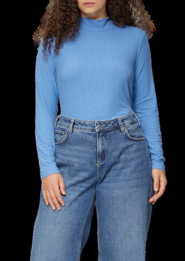 Rippshirt im Slim Fit aus Viskosemix