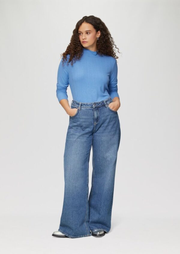 Rippshirt im Slim Fit aus Viskosemix