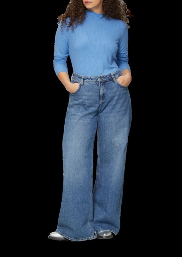 Rippshirt im Slim Fit aus Viskosemix