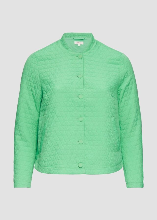 Strukturierter Blouson mit Stehkragen und Knopfleiste