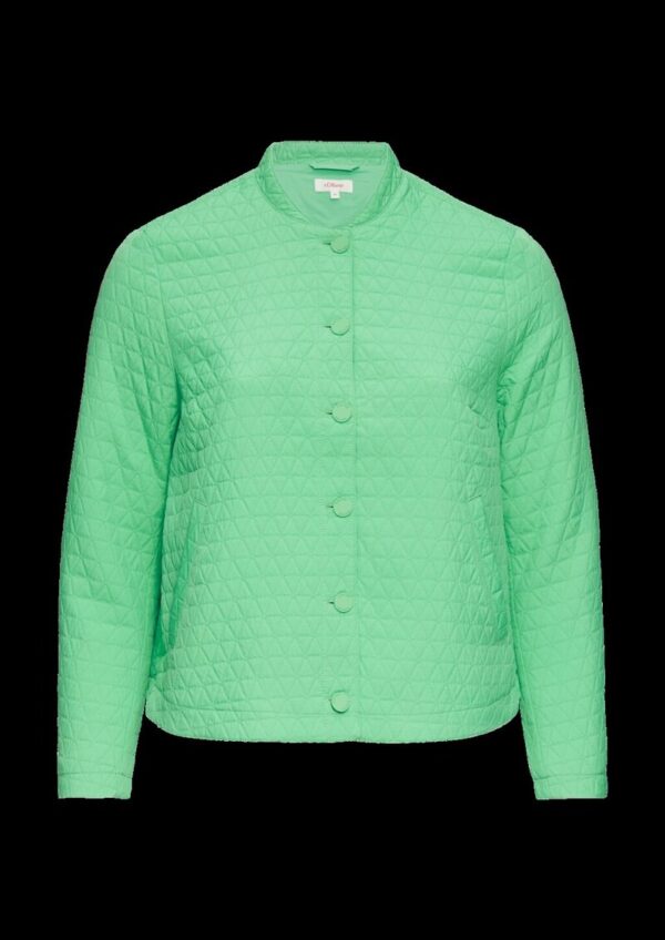 Strukturierter Blouson mit Stehkragen und Knopfleiste