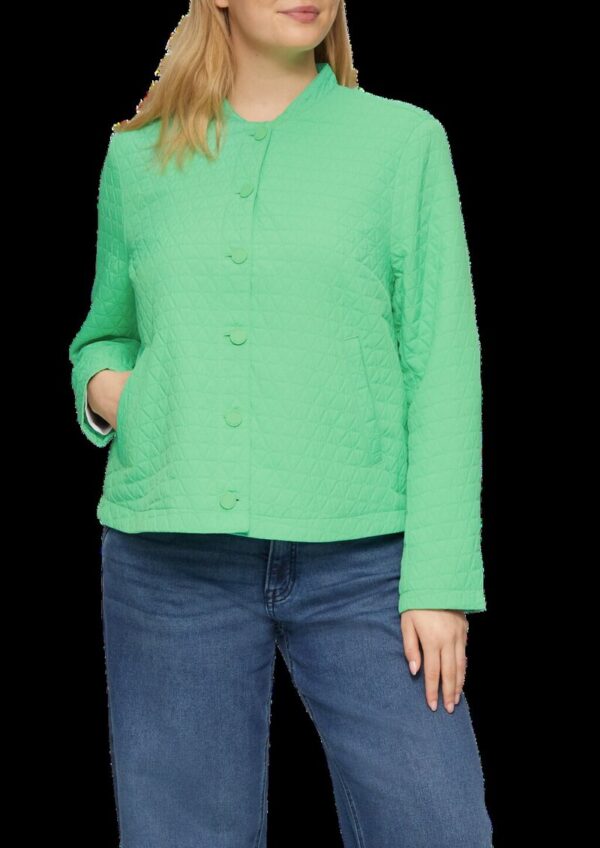 Strukturierter Blouson mit Stehkragen und Knopfleiste