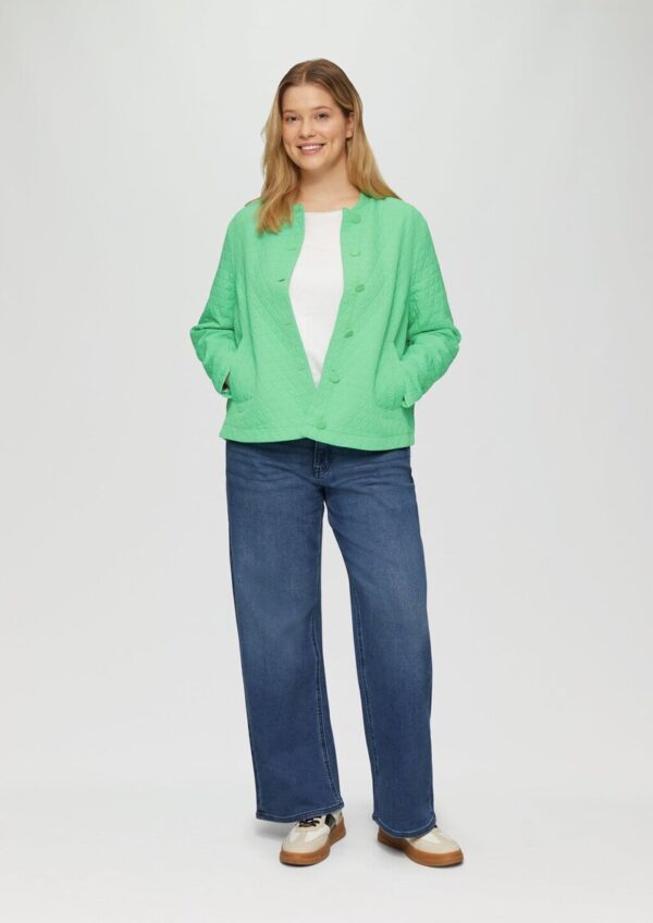 Strukturierter Blouson mit Stehkragen und Knopfleiste