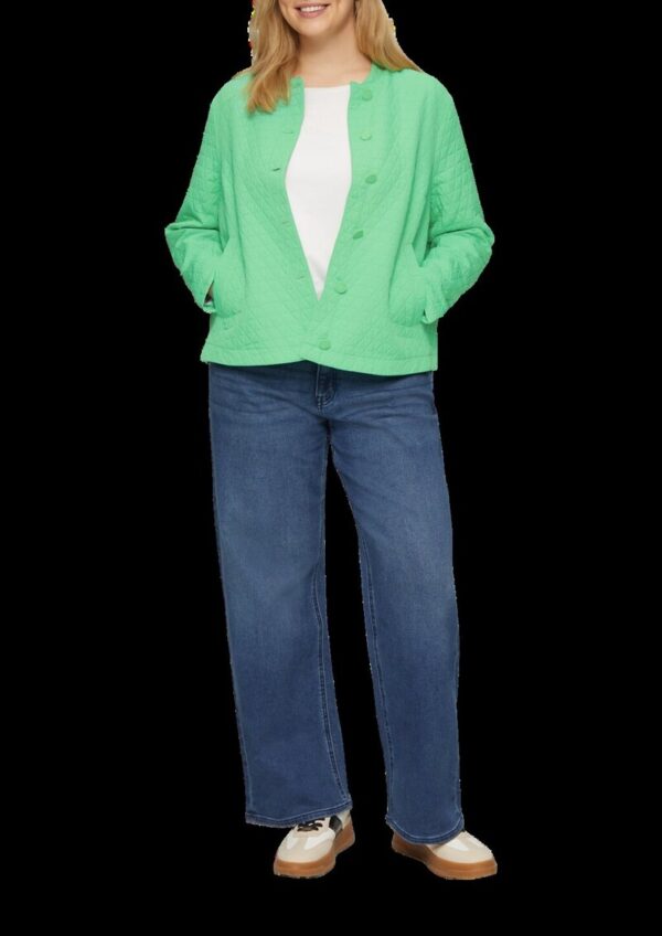 Strukturierter Blouson mit Stehkragen und Knopfleiste