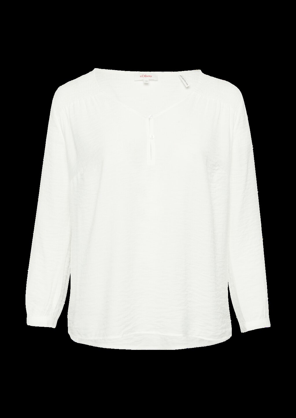 Strukturierte Bluse aus Viskosemix mit Smok-Details