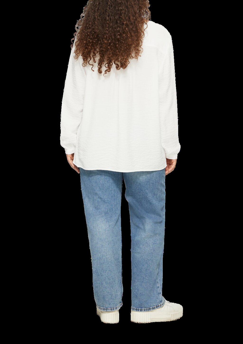 Strukturierte Bluse aus Viskosemix mit Smok-Details