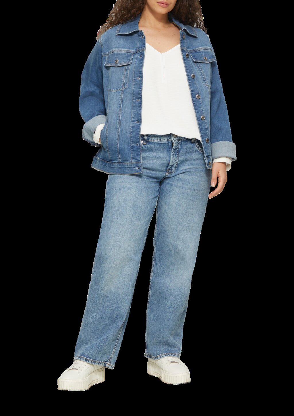 Strukturierte Bluse aus Viskosemix mit Smok-Details