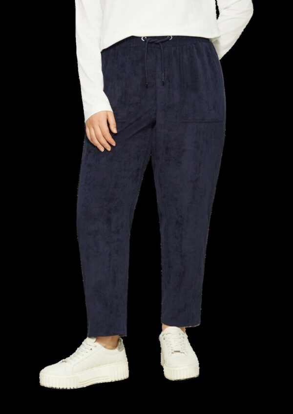 Jogpants aus Feincord mit Elastikbund