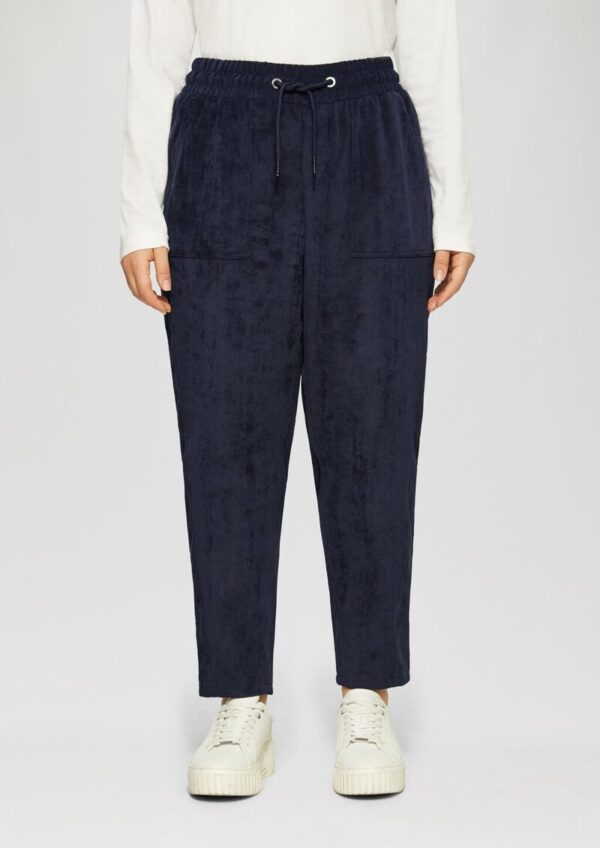 Jogpants aus Feincord mit Elastikbund