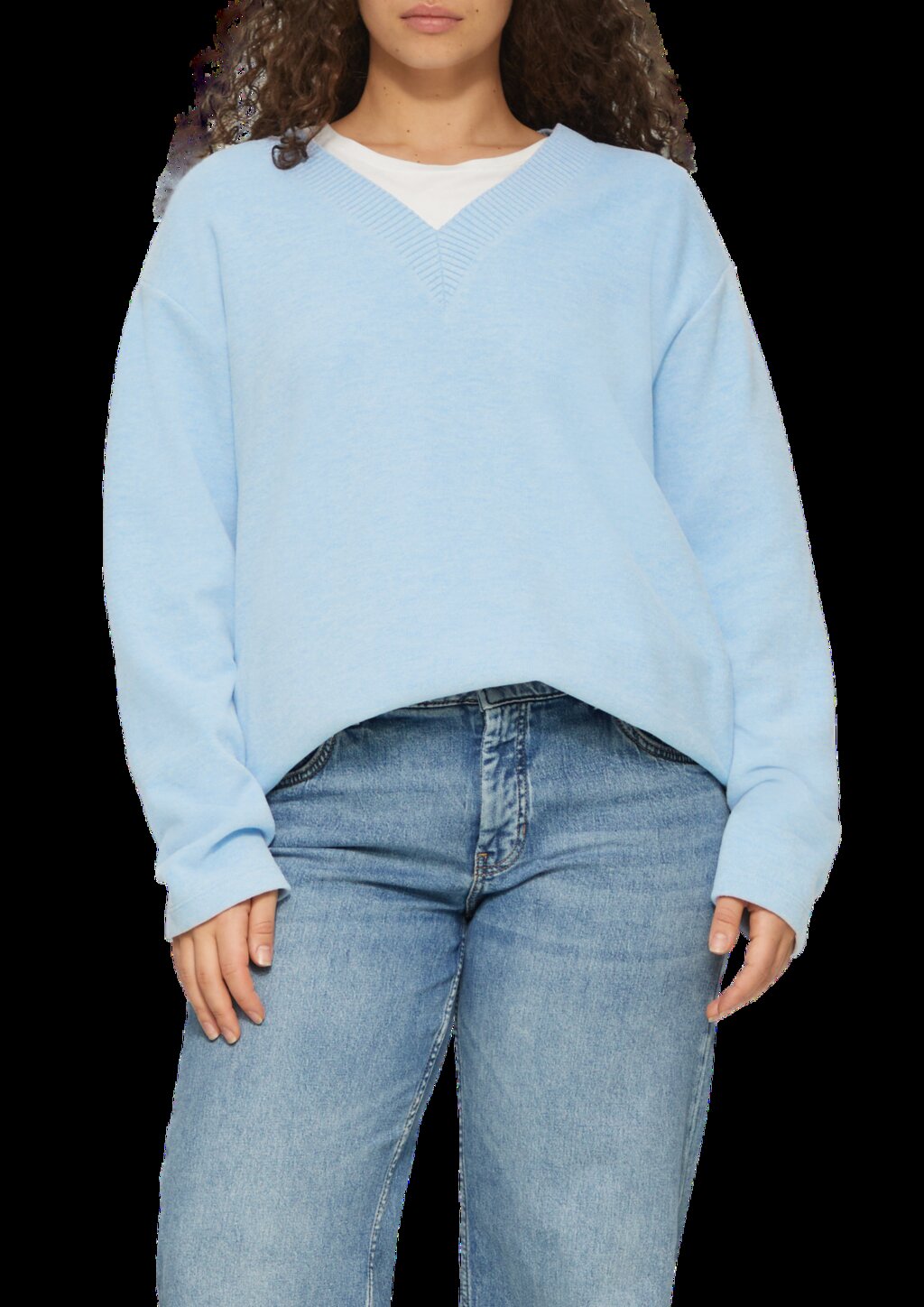 Weiches Sweatshirt mit V-Ausschnitt