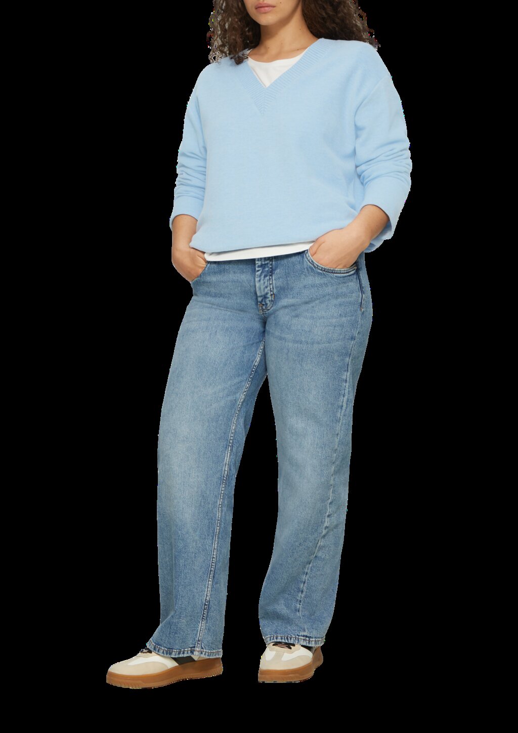 Weiches Sweatshirt mit V-Ausschnitt