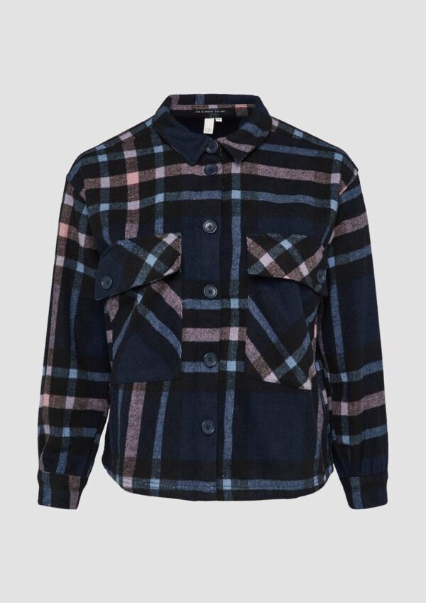 Leicht verkürztes Overshirt aus Flanell
