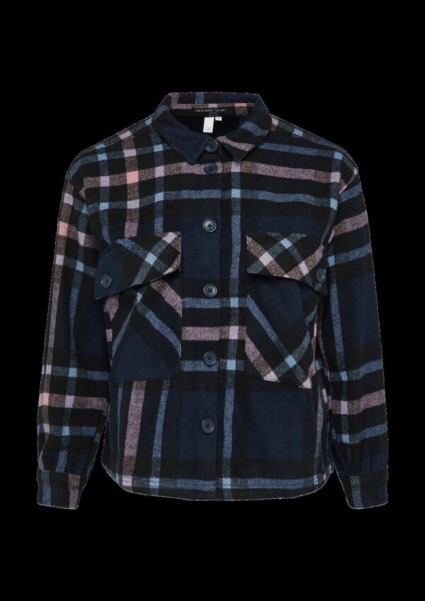 Leicht verkürztes Overshirt aus Flanell