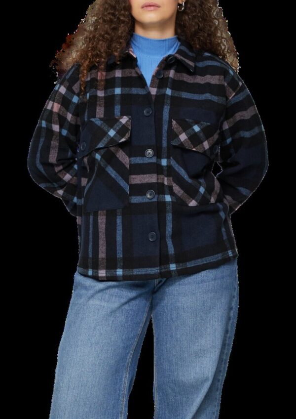 Leicht verkürztes Overshirt aus Flanell