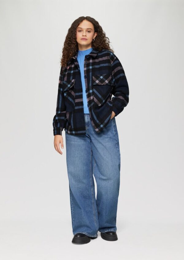 Leicht verkürztes Overshirt aus Flanell