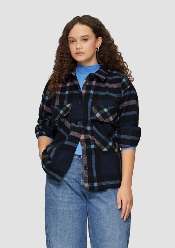 Leicht verkürztes Overshirt aus Flanell