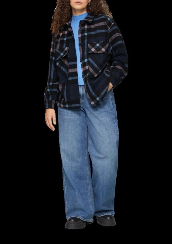 Leicht verkürztes Overshirt aus Flanell