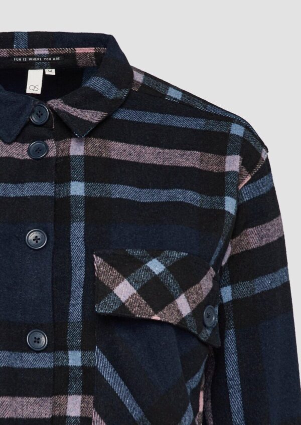 Leicht verkürztes Overshirt aus Flanell