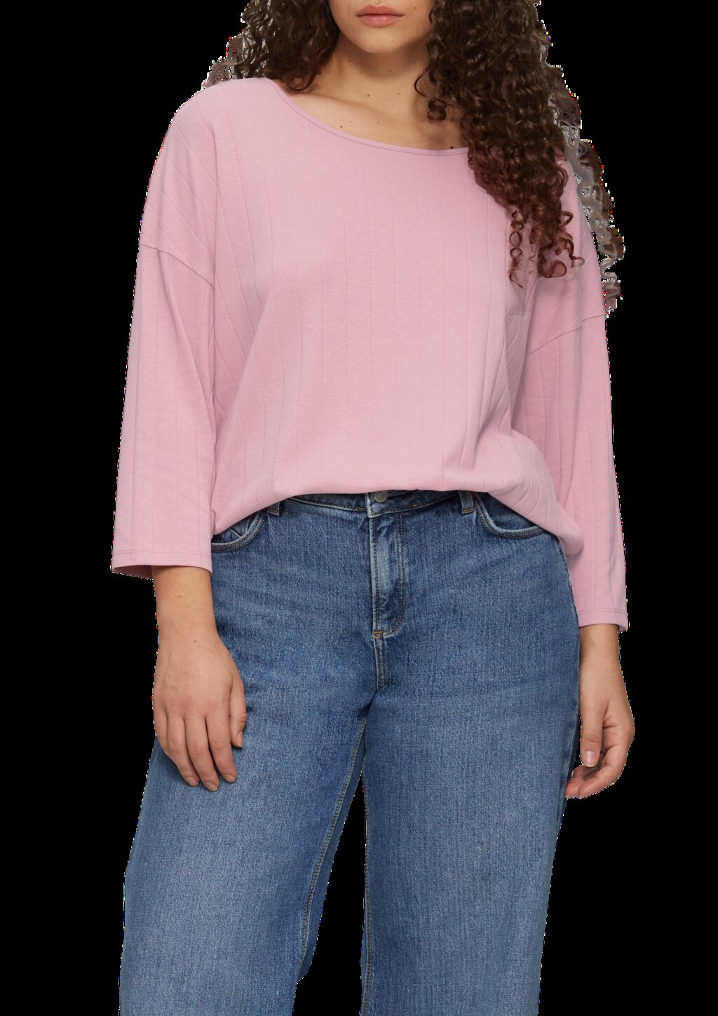 Shirt im Loose Fit mit Dreiviertelarm