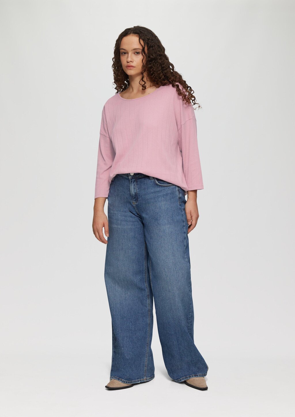 Shirt im Loose Fit mit Dreiviertelarm