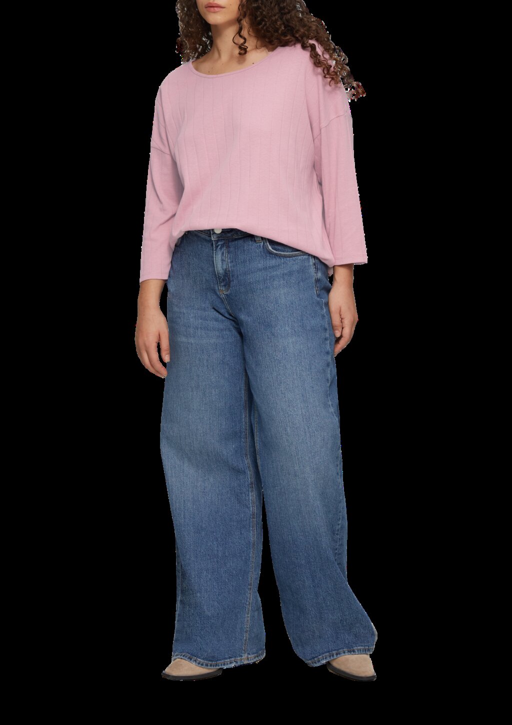 Shirt im Loose Fit mit Dreiviertelarm