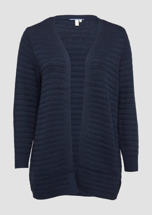Offener Long-Cardigan mit Strukturmuster