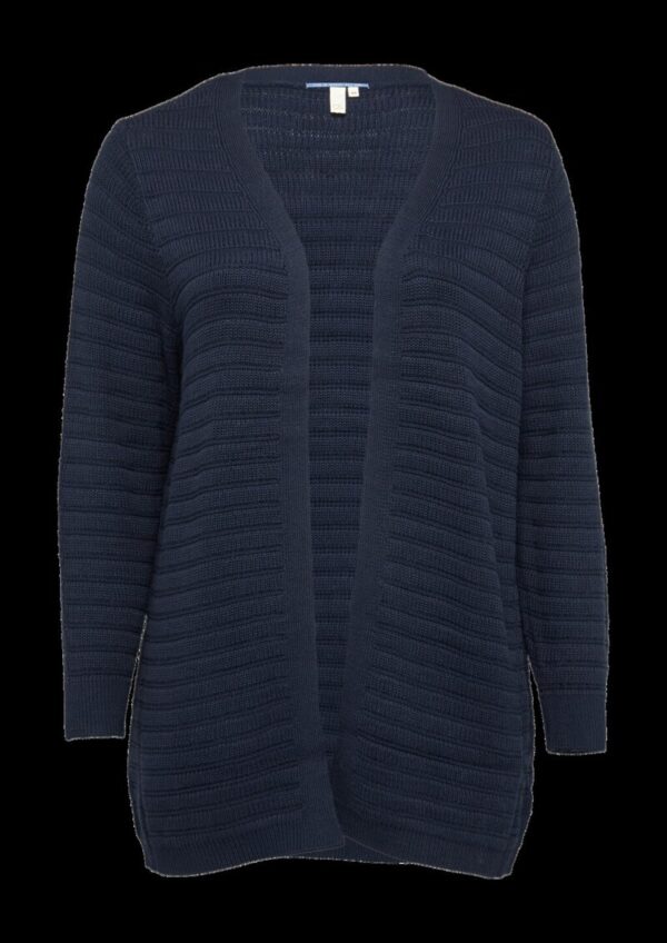 Offener Long-Cardigan mit Strukturmuster