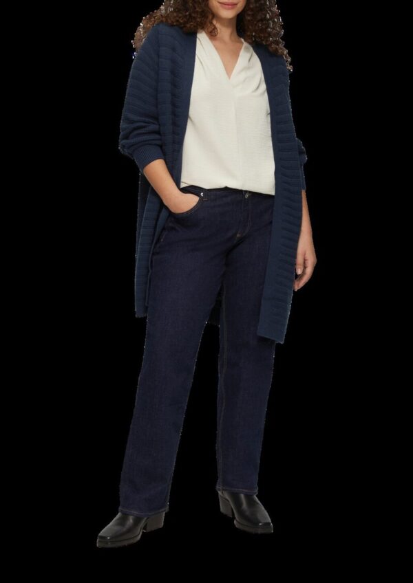 Offener Long-Cardigan mit Strukturmuster