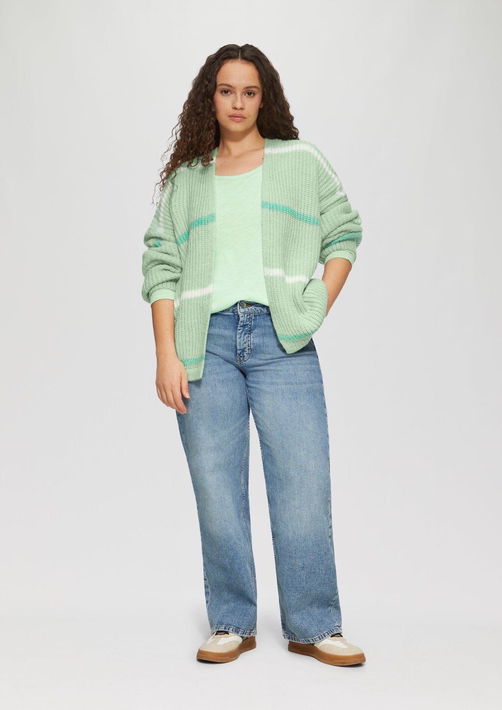 T-Shirt mit Flammgarnstruktur aus Baumwollmix