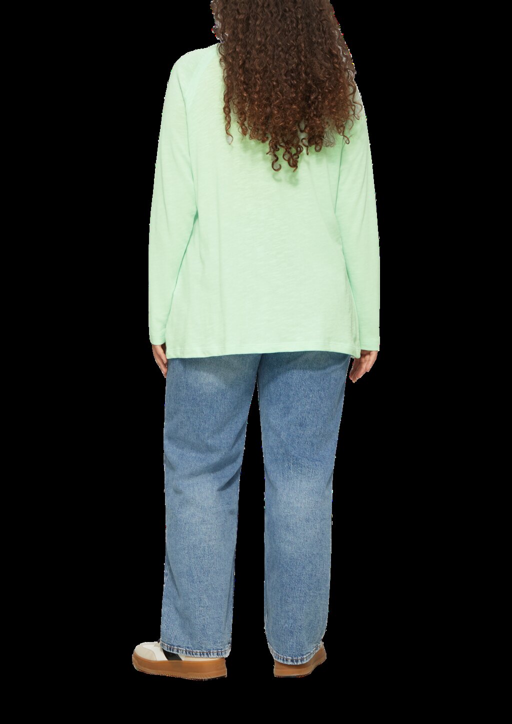 T-Shirt mit Flammgarnstruktur aus Baumwollmix