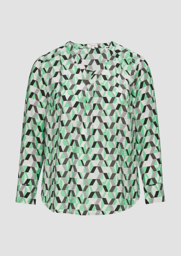 Strukturierte Bluse mit All-over-Print