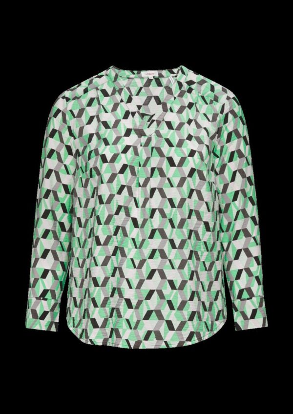 Strukturierte Bluse mit All-over-Print