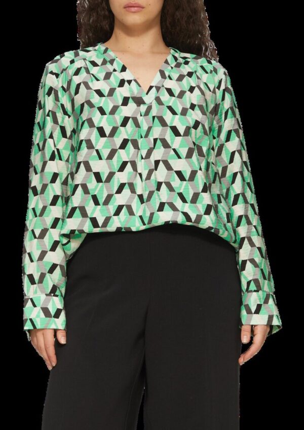 Strukturierte Bluse mit All-over-Print