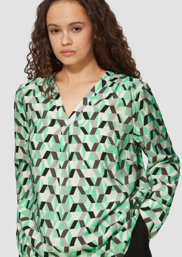 Strukturierte Bluse mit All-over-Print