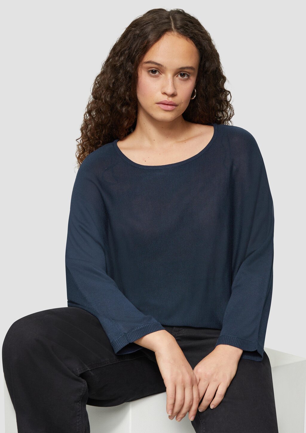 Strickpullover mit Fledermausärmeln