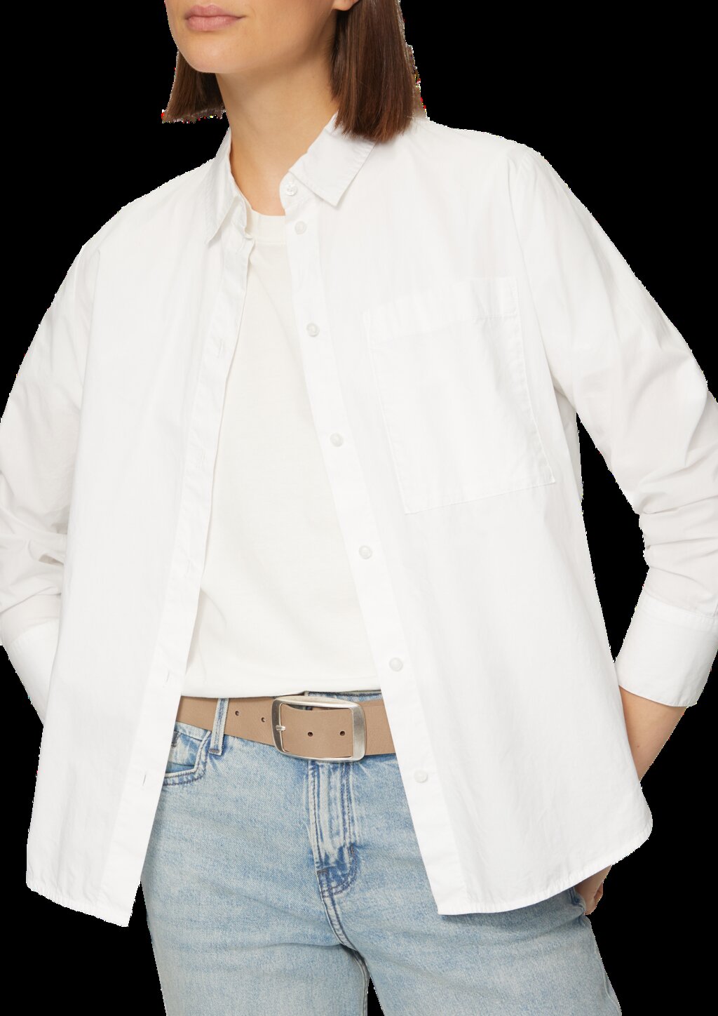 Ledergürtel mit eckiger Schließe